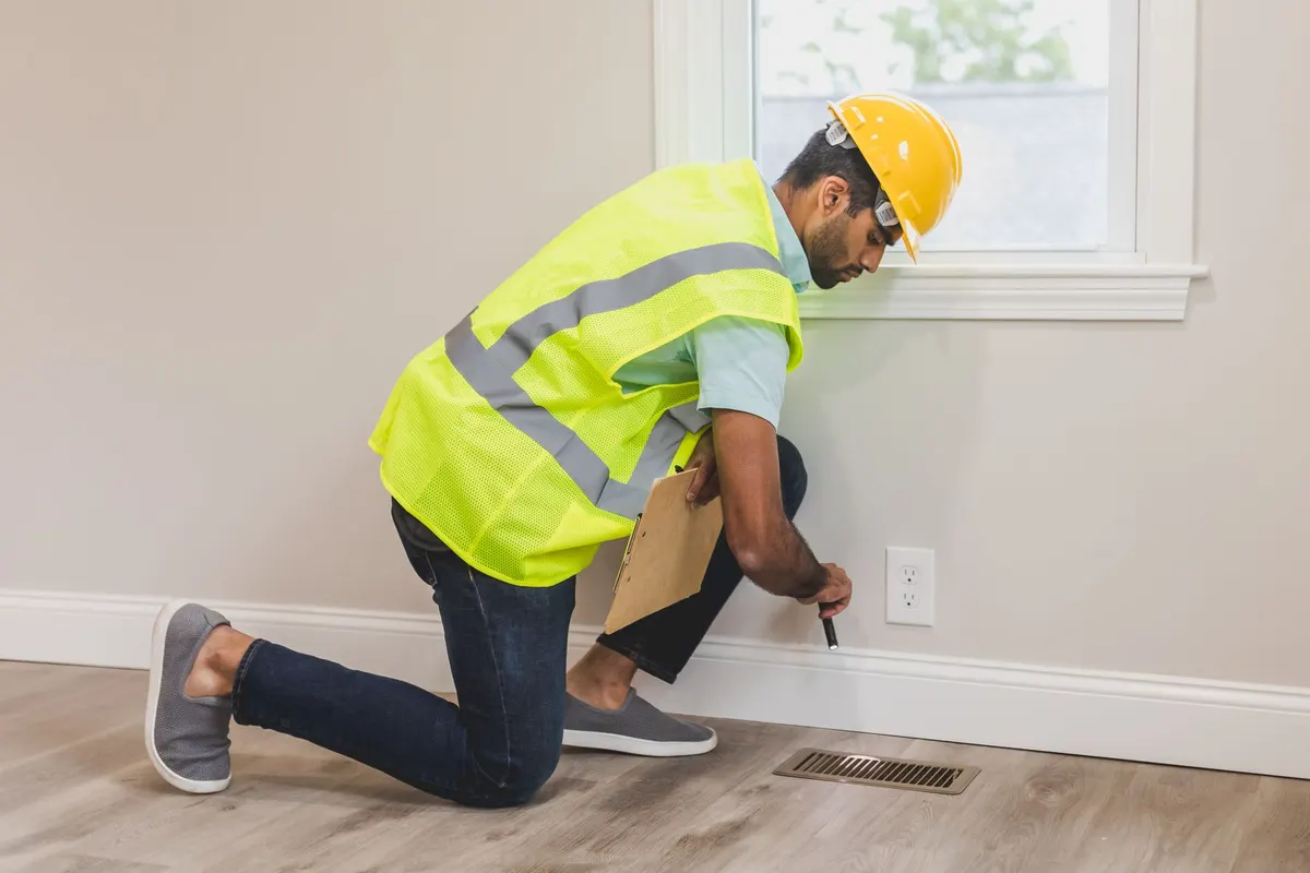 Technician inspecting a home for water damage in South Florida